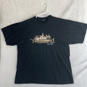 Vintage Watphrakeaw Thailand Shirt Mens XL Black Graphic Tee Short Sleeve READ